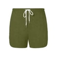 thumbnail image 4 of MYAOYI Women's Summer Casual Athletic Shorts, Ribbed Drawstring Elastic Waist Contrast Trim Lightweight Soft Running Beach Shorts for Women, 4 of 7