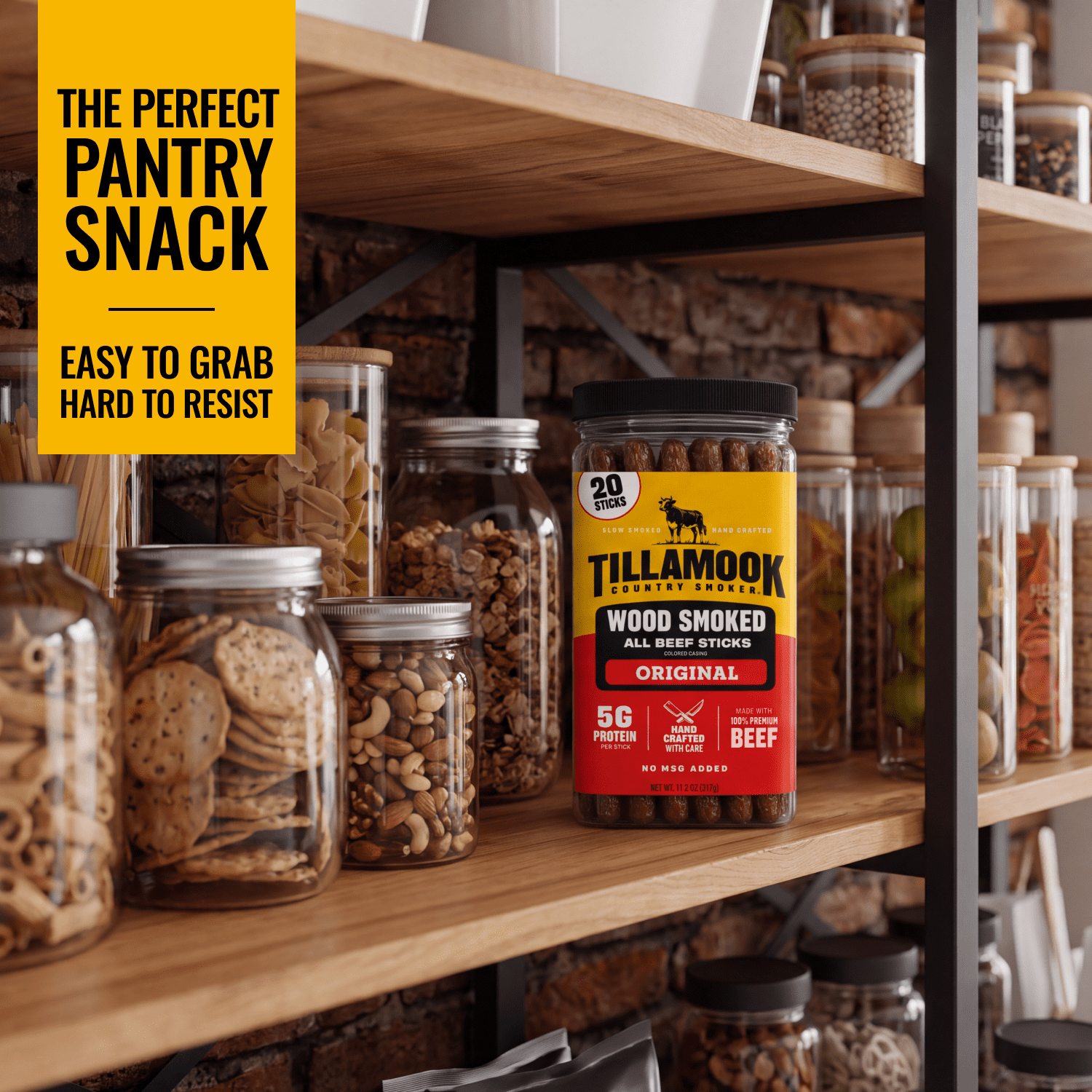 Tillamook Country Smoker Original Smoked Sausages, 6g Protein per Serving, 11.2 Oz Jar