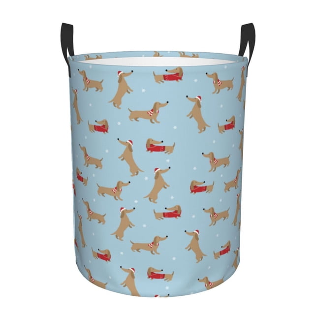 Fotbe Dachshund Dog Cesto de Ropa con Asas, Cesto Impermeable de Gran Capacidad, Bolsa de Lavado para Dormitorio, Cesto de Ropa con Ruedas y Asas-Medium