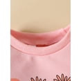 thumbnail image 4 of Franhais Baby Girls Sweatshirt, Long Sleeve Crew Neck Contrast Color Letters Flower Print Pullover, 4 of 7