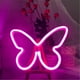 thumbnail image 3 of Letrero de neón con forma de mariposa, luz de pared de neón rosa, luz de noche con forma de mariposa que funciona con USB o pilas, para dormitorio de niñas, letrero de neón LED, letrero de, 3 of 7