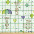 thumbnail image 2 of Ambesonne Cartoon Fabric by the Yard Upholstery, Giraffes Flying Art Design, 1 Yard, Multicolor, 2 of 5