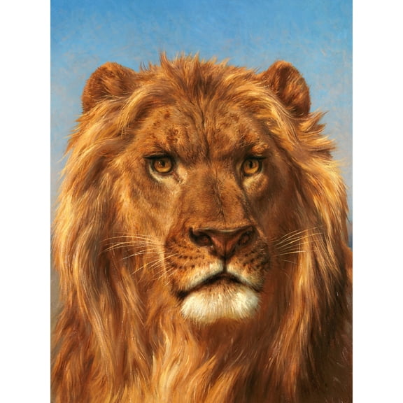 Bonheur Lion Head Big Cat Realism Painting Extra Large Art Print Wall Mural Poster Premium XL