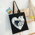 thumbnail image 6 of JEUXUS Initial Tote Bags for Women Canvas Bears School Sports Fan Team Spirit Mascot Cute Heart Gift 14.1x15.7in, 6 of 6
