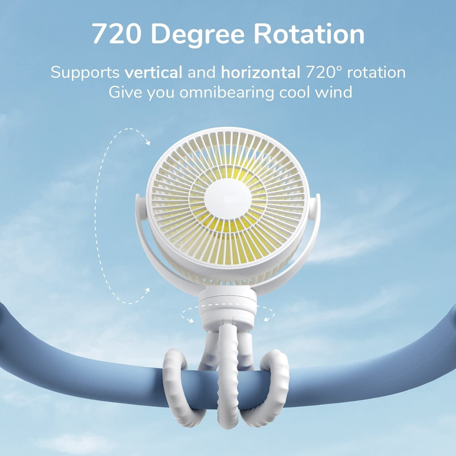 CHUNYAN Baby stroller small fan octopus charging portable mute can shake the head small baby walking god Device