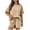 Khaki, variant on ZZwxWA Womens 2 Piece Outfits Summer Oversized Short Sleeve Tops High Waisted Shorts Sweatsuits Set Baggy Comfy Lounge Sets