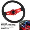 thumbnail image 3 of Universal Racing Steering Wheel Upgrade 14in Racing Style PU Aluminum Steering Wheel for Standard 6 Hole Hub Adapter Vehicles, 3 of 7