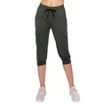 thumbnail image 2 of ALWAYS Cargo Capri Joggers for Women - Super Soft Casual Lounge Yoga Pants Charcoal 2 2XL, 2 of 6