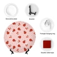 thumbnail image 4 of Bingfone Ladybug With Flower Print Bone China Dinner Decorative Plates,Handmade Ceramic Dinner Plate with Stand for Home Club-7in, 4 of 6
