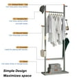 thumbnail image 3 of Noble House 64" Solid Rubber Wood Coat Rack, Freestanding Garment Hanger, Space-Saving Entryway Stand, Gray, 3 of 10