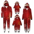 thumbnail image 4 of Penkiiy Family Matching Christmas Pajamas Set One Piece Striped Hooded Sleepwear Santa Claus Elf Onesie Outfit 6 Years Red, 4 of 5