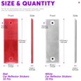 thumbnail image 2 of 20Pcs Universel Rouge + Blanc Plastique Rectangulaire Stick-on Voiture Réflecteur Autocollant, Réflecteurs de Porte Intérieur Rouge + Blanc Compatible Plaque d'Avertissement Adhésif Réflecteur pour la Plupart des Voitures, 2 of 4