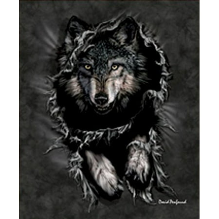 Signature Penfound Wolf Queen Mink Blanket
