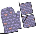 thumbnail image 2 of Butterfly Oven Mitts and Pot Holders 4 Pcs Sets for Kitchen, Cooking Gloves Heat Resistant Oven Mitt Gloves Non Slip Potholders BBQ Gloves for Baking, Grilling, BBQ, 2 of 6