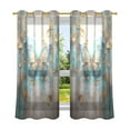 thumbnail image 2 of Butterfly Leaves Gold Blackout Curtains Thermal Insulation 63 inch Grommet for Bedroom Living Room Bathroom Kitchen Windows 2 Pack, 2 of 6