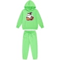 thumbnail image 4 of Placlothes Girls Hall-oween Two-Piece Hoodie Jogger Set - Green, Non-Spooky Cute Ghost Pumpkin Print, Soft Polyester, Machine-Washable, 2-12Y Coordinated Kids Outfit,Size 10 T, 4 of 4