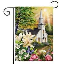 Briarwood Lane Spring Church Religious Garden Flag