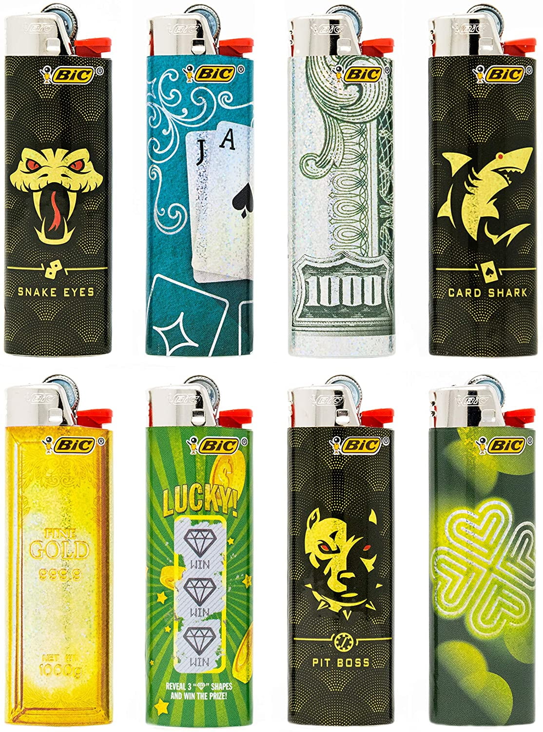 Bic Casino Gambler Gambling Lighter (8 Lighters)