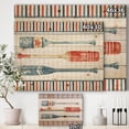 thumbnail image 3 of Designart 'Watercolor Nautical paddles' Nautical & Coastal Print on Natural Pine Wood, 3 of 3