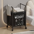 thumbnail image 5 of Expandable Laundry Hamper with Rolling Wheels Foldable Metal Frame Multiple Layer Storage Basket for Bedroom, 5 of 8