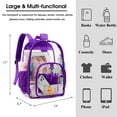 thumbnail image 3 of PayUSD Clear Backpack Heavy Duty Stadium Approved Waterproof PVC Transparent Book Bag with Reinforced Strap for School Work Travel Festival, Purple, 3 of 9