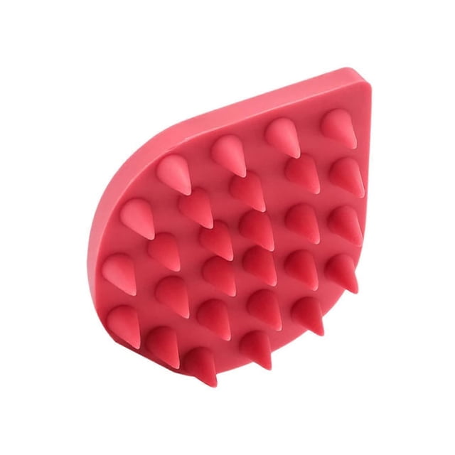 Cepillo masajeador de silicona para el cuero cabelludo, ideal para la limpieza profunda y el crecimiento del cabello (rojo).