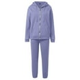 thumbnail image 5 of Aihuaihua Sweatsuits Women 2 Piece Outfit Zip Up Hoodie Matching Drawstring Waist Sweatpants Travel Comfy Lounge Sets (Back Pocket) Light Purple, 5 of 6