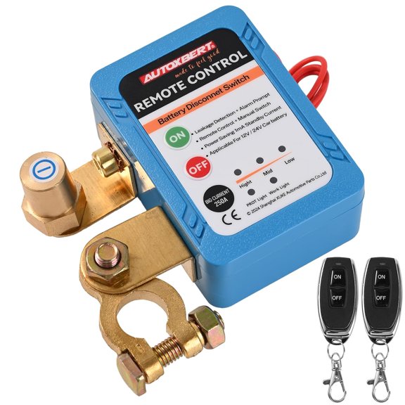 12V 240A Remote Battery Disconnect Relay w/Manual Switch - Automatic Power Shut Off for Car, Truck, Boat
