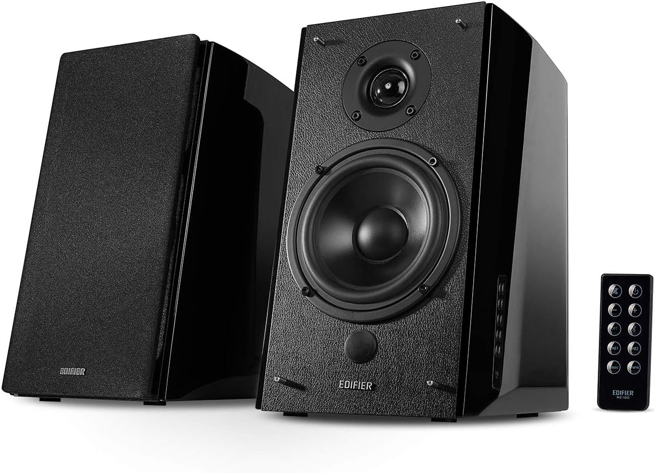 Restored Edifier R2000DB Powered Bluetooth Bookshelf Speakers - Near-Field Studio Monitors - Optical Input - 120 Watts RMS,Black (Refurbished)
