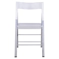 thumbnail image 3 of LeisureMod  Menno Modern Folding Chair With Chrome Frame Set of 4 Clear Chrome Finish, 3 of 5