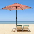 thumbnail image 4 of 8.6ft Patio Table Umbrella, SYNGAR UV Protection Umbrella with 6 Steel Ribs, Push Button Tilt & Crank, Outdoor Market Umbrella for Commercial Event, Patio Table, Backyard, Pool, Garden, Red, D201, 4 of 8