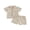 Beige 1, variant on BemeyourBBs Toddler Baby Boy Summer Cotton Linen Clothes Cute Infant Boy Baseball Outfit Print Button Down Turn Down Neck Short Sleeve Shirt and Shorts 2 Pcs Set
