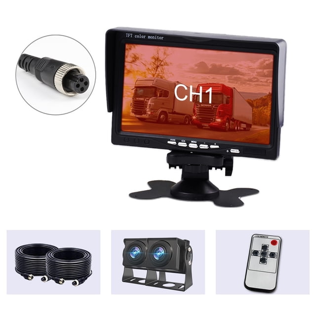 7 Inch AHD Car Monitor High Definition Night Vision Backup Camera Vehicle Reverse Rear View Backup Camera Monitors For Truck ,Clear Images