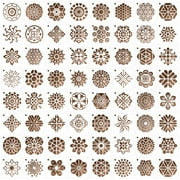 ZenArt Mandala Stencils - 64 Reusable Templates for DIY Rock Stone, Canvas, and Wall Art. Inspire Creativity with Plastic Scale Stencils. Perfect for Painting Supplies and DIY Lovers. (7.62x7.62CM)