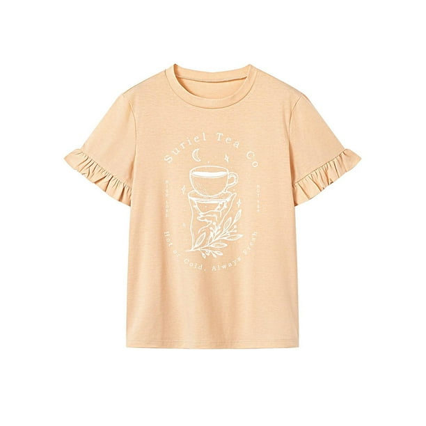Camiseta de mujer Ropa de verano Camisa de cuello redondo suave para ir de compras Regalo de mujer L