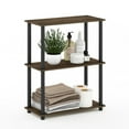 thumbnail image 4 of Furinno 23.6"W x 11.6"D x 29.5"H 3-Shelf Freestanding Shelving Unit, Columbia Walnut and Black, 4 of 6