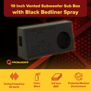Q Power QBomb 10 Inch Single Vented Subwoofer Sub Box with Black Bedliner Spray