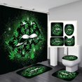 thumbnail image 1 of Juego de 4 cortinas de ducha Get Naked, lujosas y brillantes decoraciones de baño con citas divertidas de cristales brillantes, cortina de ducha de tela negra impermeable, alfombrilla de baño, 1 of 7
