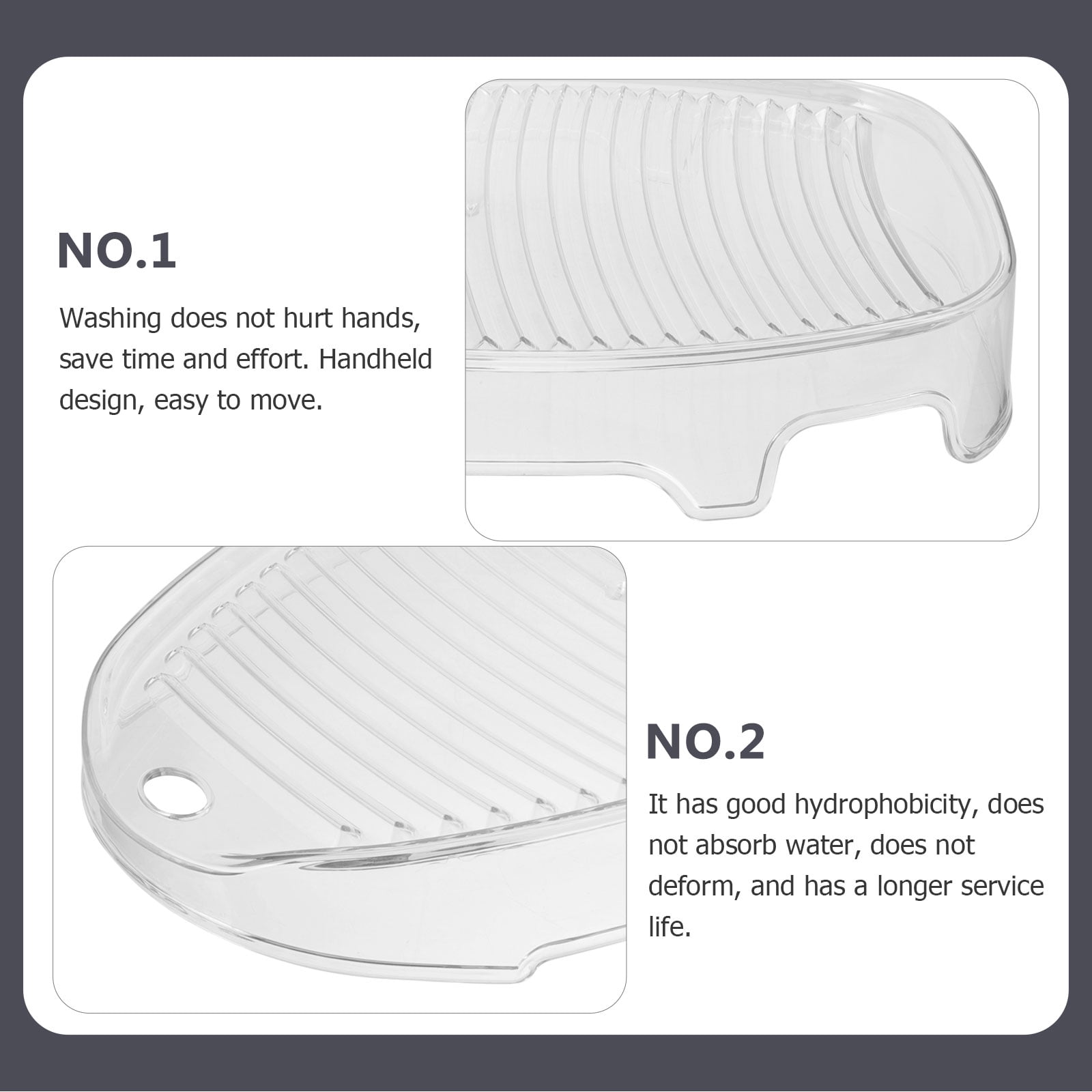ETHZZLE Portable Transparent Washing Board for Clothes Handheld Design Saves Time and Effort