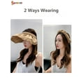 thumbnail image 5 of Spencer Women's 2 in 1 Sun Visor Hats Headbands Wide Brim Summer Anti-UV Protection Beach Cap Packable Shell Hat (Khaki), 5 of 7