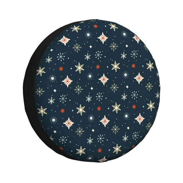 Fotbe Christmas Snowflakes1 Funda de Llanta de Repuesto con Estampado, Engrosada, Ajuste Universal para Jeep, Remolque, RV, SUV, Camión-16 inch