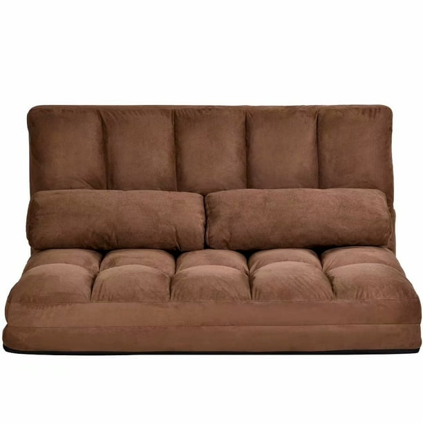 Double Chaise Lounge Sofa Sleeper With 2 Pillows Foldable Lazy Suede Soft And Smooth Material Perfect For Home Living Room Com Double Chaise Lounge Sofa Sleeper, Sofa Sleeper Chaise Lounge