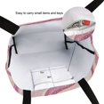 thumbnail image 6 of FORMRS Womens Canvas Tote Bag with Zipper Inner Pocket Shoulder Handbag, Pink Brown Pattern, 6 of 7