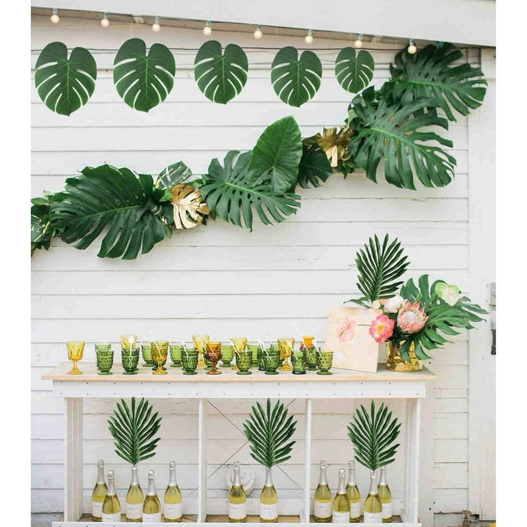 Hawaiian Party Halloween Decorations Palm Monstera Leaves Flowers Garland  Banner Summer Tropical Jungle Beach Theme Party Decor - Party & Holiday Diy  Decorations - AliExpress