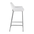 thumbnail image 3 of Lumisource Daniella Contemporary Fixed-Height Bar Stool in Chrome Metal and White Faux Leather - Set of 2, 3 of 7