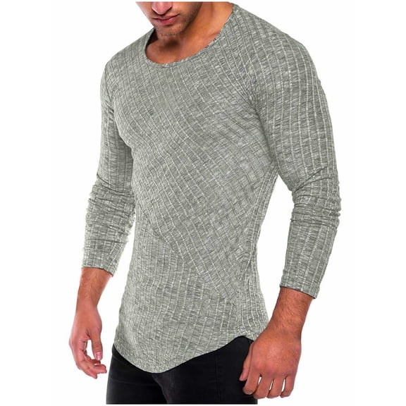 LYXSSBYX Men's Performance Long Sleeve Shirt Moisture Wicking Crew T-Shirt Sports Bottoming Tops