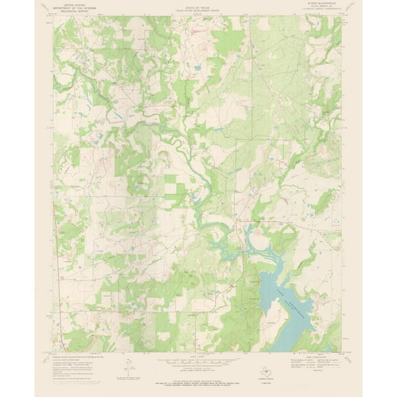 Topographical Map - Byrds Texas Quad - USGS 1969 - Vintage Wall Art