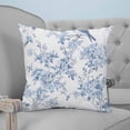 thumbnail image 4 of 20x20 Pillow Covers Set of 2, Blue White Flowers Throw Pillow Covers Decorative Couch Cushion Case, Spring Summer Floral Botanical Microfiber Square Pillowcases for Bedroom Car Living Room, 4 of 7