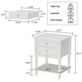 thumbnail image 6 of KULAGAGA Accent Table with 2 Drawers and Open Shelf: for Bedroom or Living Room,White, 6 of 8