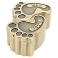 thumbnail image 4 of Caja de almacenamiento de metal con forma de pie, soporte para dientes de bebé con 2 tapas para el crecimiento de los niños, colección de joyas de regalo conmemorativo (pátina verde), 4 of 5